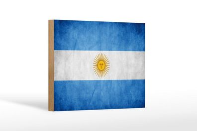 Holzschild Flagge Argentinien Fahne, 3 vers Größen, Spruch
