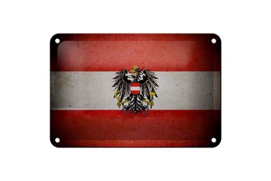 Blechschild Flagge Österreich Fahne, 3 vers. Größen, Spruch