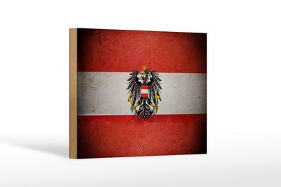 Holzschild Flagge Österreich Fahne, 3 vers Größen, Spruch