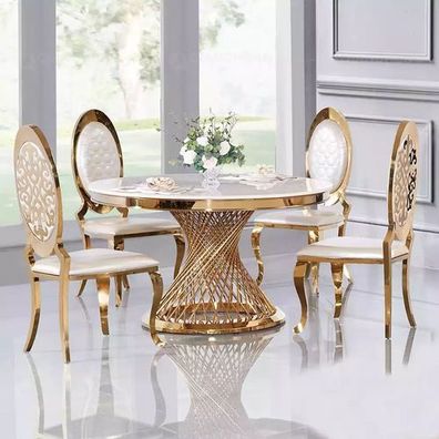 Runder Tisch Goldener Fuß Chrom Rundtisch Tische Esstische 130cm Sofort