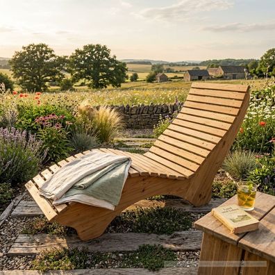 Relaxliege "Vroni" Lärche Liege Gartenliege Lärche