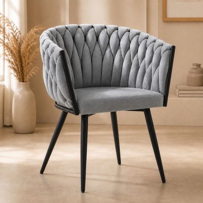 Best For Home-Bequeme Esszimmerstühle aus Samt mit Metallbeinen für Wohnzimmer Küche
