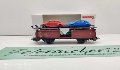 Märklin H0 AC 4613 Autotransportwagen 4 Käfer Laaes541 / DB / OVP weiß