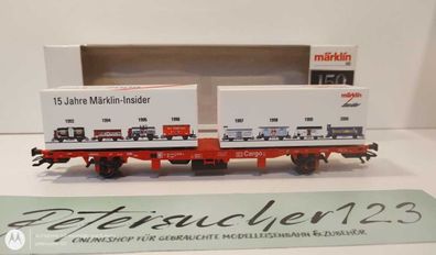 Märklin H0 AC 94339 Container-Tragwagen "15 Jahre Insider" / NEM / DB Cargo / OVP we