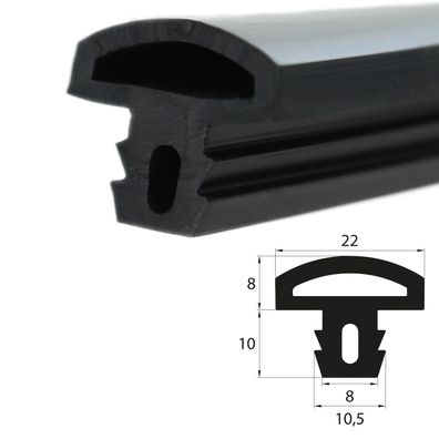 ESTP18 - EPDM Vollgummi Zargenprofil, Einsteckprofil, Pilzprofil, ontainergummi