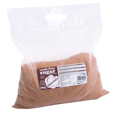 Bunter aromatisierter Zucker für Zuckerwatte, braun, Coca-Cola-Geschmack, 5 kg