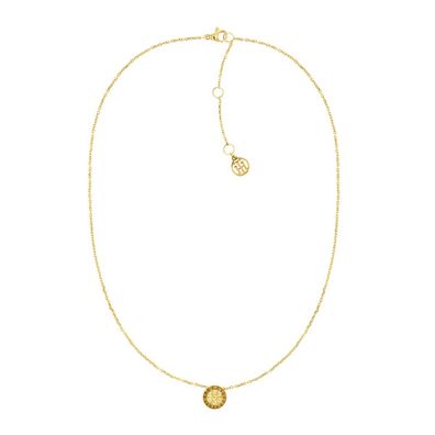 Tommy Hilfiger Damen Halskette mit Anhänger 2780569 Edelstahl, Gold plattiert
