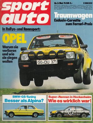 sport auto 5/1976 - Opel Motorsport, Alpina, Corvette, BMW, Alfetta, Formel 1