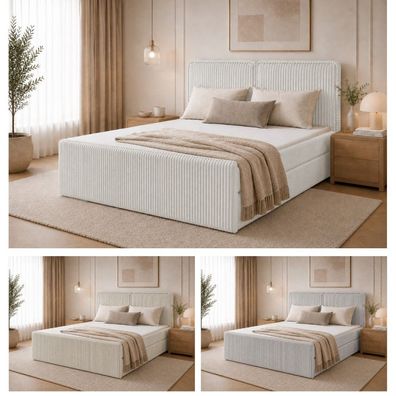 Boxspringbett Bett Doppelbett ALIS mit Bonell-Matratze + 2 Bettkästen , H3