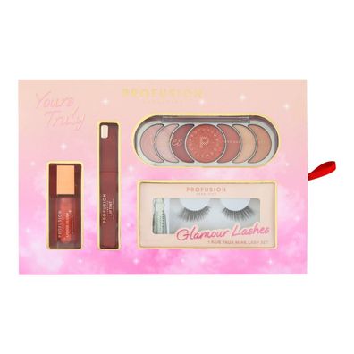 Yours Truly All In One Makeup Set (Rouge, Lippenfarbe, Lidschatten, Wimpern)