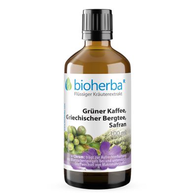 Bioherba Grüner Kaffee Griechischer Bergtee Safran Tropfen Tinktur