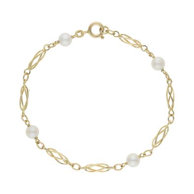 Damen Goldarmband 585 Perlen 25326758 Second Hand, getragen, wie neu