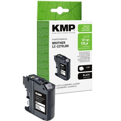 KMP B55 schwarz Tintenpatrone ersetzt brother LC-227XL BK