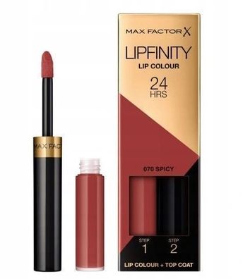 Max Factor Lipfinity 2-Phasen-Flüssiglippenstift 070 Spicy - Lang anhaltende int