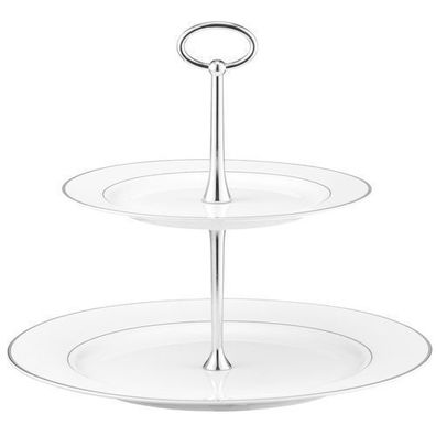 2-stöckige Tortenplatte Servierteller Aura Silver Ambition