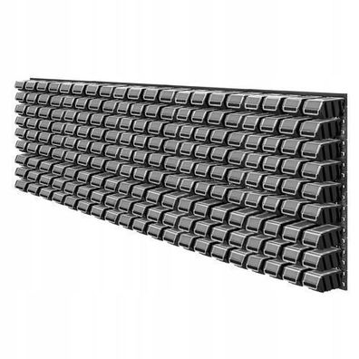 KADAX Werkstattwandregal, Wandplatten, 232 x 78 cm, Schwarz, 180 tlg