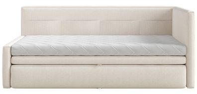 Selsey Nesmi - Polsterbett mit Bettkasten, Creme, 90x200 cm