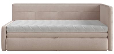 Selsey Nesmi - Polsterbett mit Bettkasten, Beige, 90x200 cm