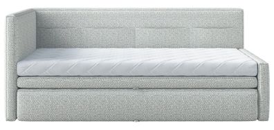 Selsey Nesmi - Polsterbett mit Bettkasten, Webstoff Hellblau, 90x200 cm