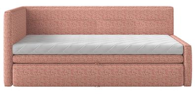 Selsey Nesmi - Polsterbett, Webstoff Rosa, 90x200 cm