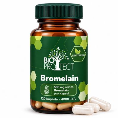 Bromelain mit 2000 GDU/ g / 4000 F.I.P./ g - 500 mg / 120 Kapseln Bio Protect