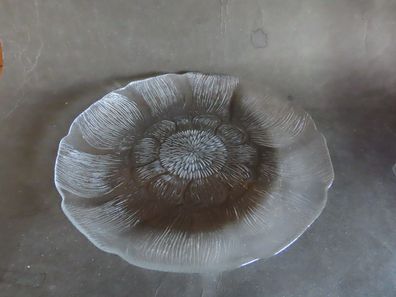 Glasschale Gebäckschale Teller Glas mit Relief Blattmuster ca. 23 cm Ø Arcoroc