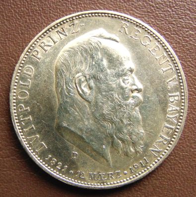 Bayern. 5 Mark 1911 D. (J. 50)