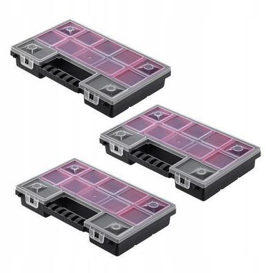 KADAX Organizer, Werkzeugkasten aus Kunststoff, 28 x 18 cm, 3 Stück
