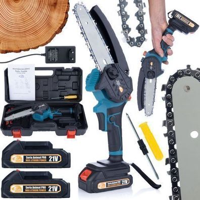 Rosfix Akku-Kettensäge GP21V – 21V 2x Akku Set | 1200W, 6" Schwert, Koffer