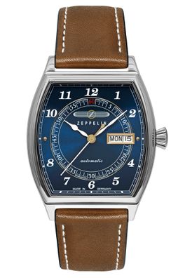 Zeppelin Herrenuhr Metropolis Automatik Day-Date Cognac/Blau 8360-3