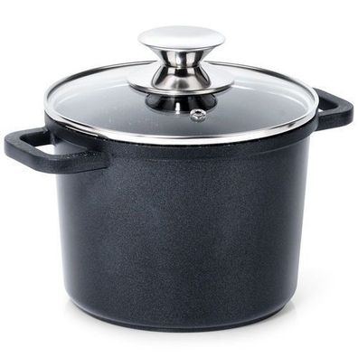 Granittopf mit Glasdeckel, hoch, GRANDE, 2 l