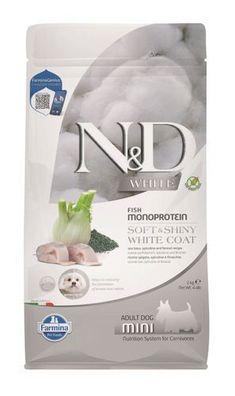 Farmina N&D; Dog WHITE Sea Bass Spirulina & Fenchel Adult Mini 2 kg
