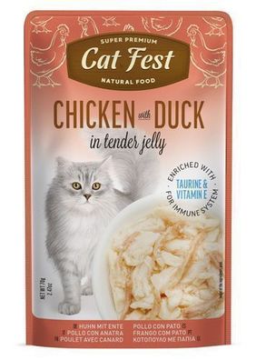 Cat Fest Katzenfutter im Beutel „Chicken with Duck in jelly“ 70 g