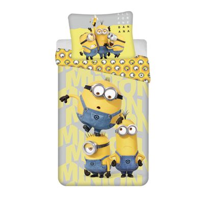Minions Bettwäsche 2-teiliges Set (Duvet 140x200 cm, Kissen 70x90 cm), 100% reine