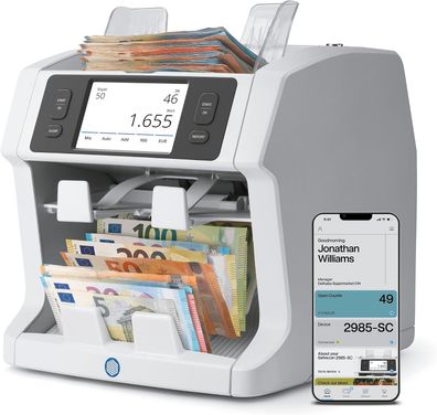 Safescan 2985-SC Geldzählmaschine, Wertzählung und Sortierung von gemischten Banknote