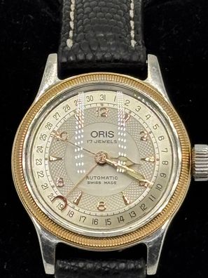 Damenuhr Oris 7400C Gold Gehäuse mit Breitling Armband Überholt