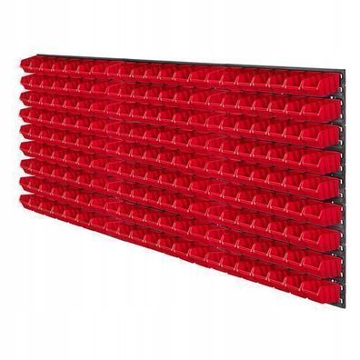 KADAX Werkstattwandregal, Wandplatten, 174 x 78 cm, Rot, 189 tlg