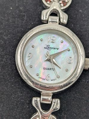 Lassiere Damenuhr Quarz 0,925 Sterlingsilber Granat