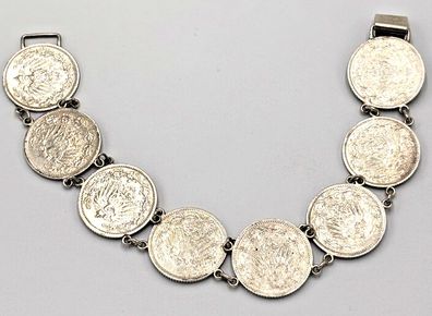 Münzarmband 1/2 Mark Deutsches Kaiserreich 0,900 Silber Handarbeit