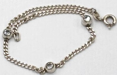 Vintage Armband 0,925 Sterlingsilber drei Zirkone - Zierlich