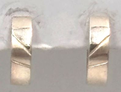 Neuwertige Creolen 0,925 Sterlingsilber mattiert u. poliert schlicht u. elegant