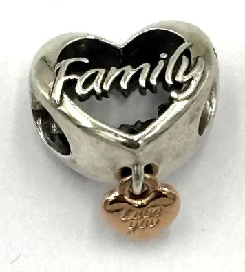 Orignal Pandora Char Love You Family Herz 0,925 Sterlingsilber