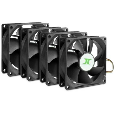 Inter-Tech Inter-Tech Lüfter 80 * 80 * 25 IPC Fan Set 4xLüfter 80mm, schw