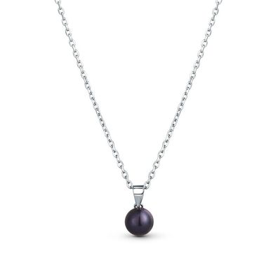 Fine Silver Real Black Pearl Halskette JL0836 (Kette, Anhänger)