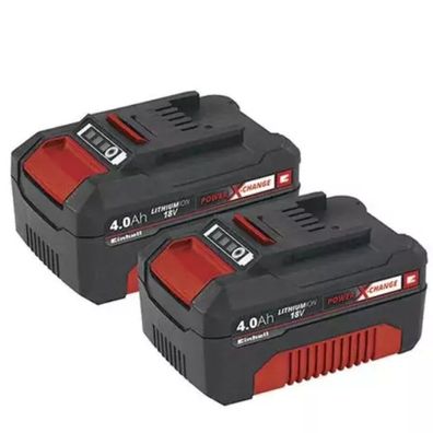 Einhell Akku Power-X-Change Twinpack 18V 4,0 Ah CB 1 (rot/schwarz, 2 Stück)