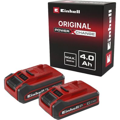 Einhell Akku Power-X-Change Twin-Pack 18V 4,0Ah (Rot/Schwarz, 2St., Ohne Ladegerät)