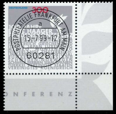 BRD 1999 Nr 2066 zentrisch gestempelt ECKE-URE X6D12BA