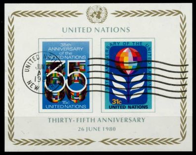 UNO NEW YORK Block 07 zentrisch gestempelt X76D306