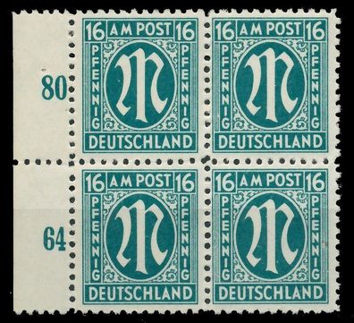 BIZONE AM-POST Nr 25Az postfrisch Viererblock SRA X81E632