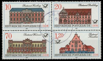 DDR Zusammendruck Nr 3067VB zentrisch gestempelt Viererblock X0CC102